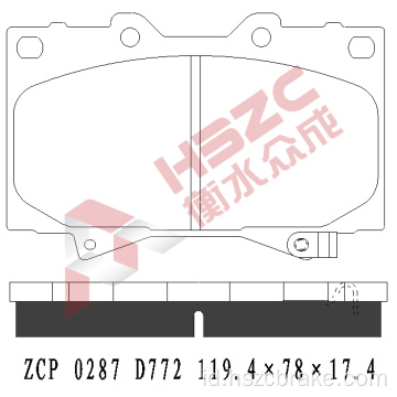 FMSI D772 Mobil Keramik Rem Pad untuk Toyota